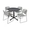Kobe Kobe Round Table & Chair Set, Wood, Metal, Polypropylene Top, Grey TKB36RNDGY44GY - alternate 1